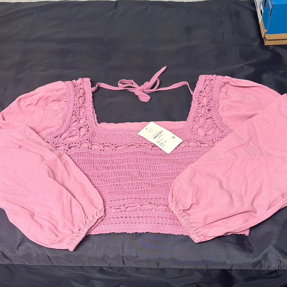 Saltwater LUXE Pink Crochet Blouse